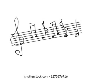 musical notes. vector. hand drawing