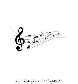 Musical notes vector icon design template