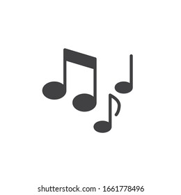 Musical notes vector icon. Melody song filled flat sign for mobile concept and web design. Music notes glyph icon. Symbol, logo illustration. Vector graphics