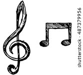 Musical notes. Vector illustration, doodle style