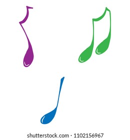 Musical notes. Vector illustration of music notes. Hand drawn musical notes.