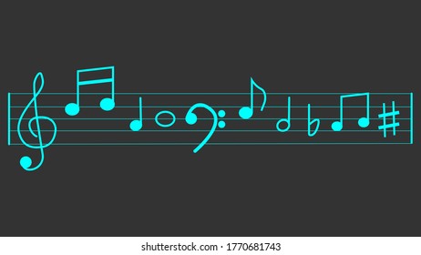 Musical notes. Vector image, eps 10