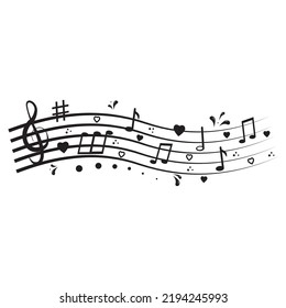 Musical notes, vector isolated illustration