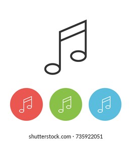 Musical notes vector outline single icon for web interface