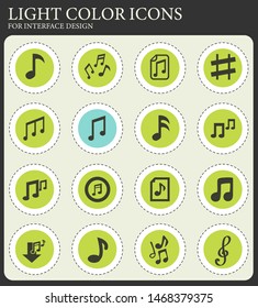 musical notes web icons for user interface design