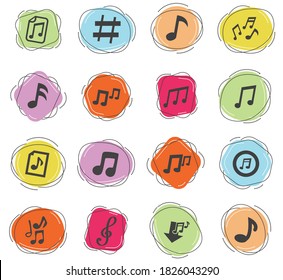 musical notes web icons for user interface design