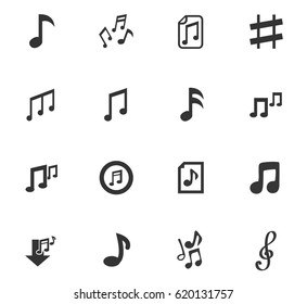 musical notes web icons for user interface design