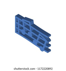 Musical notess isometric left top view 3D icon