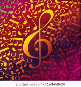 musical partiture notes pattern background