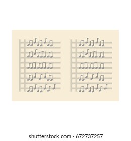 Musical partiture sheets