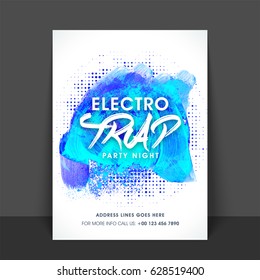 Musical Party Flyer, Template or Banner design with abstract brush stroke.