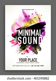 Musical Party Template, Banner or Flyer design with colorful abstract design decoration.