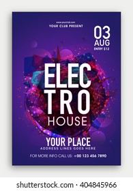 Musical Party Template, Dance Party Flyer, Night Party Banner or Club Invitation with abstract design.