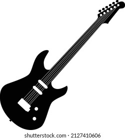 Musical Pattern - Black Silhouette of Electric Guitar