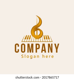 musical piano and guitar musical instrument logo design