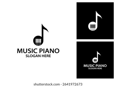 Musical piano notes logo icon design vector
