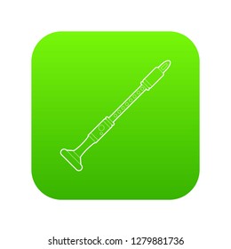Musical pipe icon green vector isolated on white background