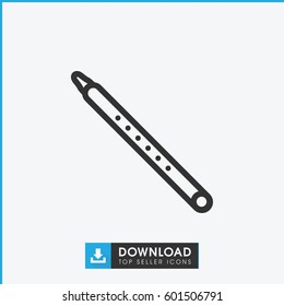 musical pipe icon. simple outline musical pipe vector icon. on white background.