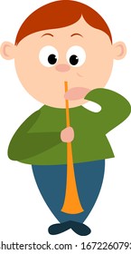 Musical pipe, illustration, vector on white background.