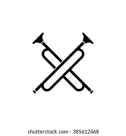 Musical pipes  - black vector icon