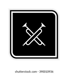 Musical pipes -  black vector icon