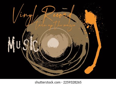 musical poster vinyl record, grunge music poster background template, Music background vector illustration Vinyl record for t shirt.