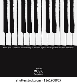 Musical poster for your design. Music elements design for card, invitation, flyer. Music background vector illustration. Music piano keyboard. 