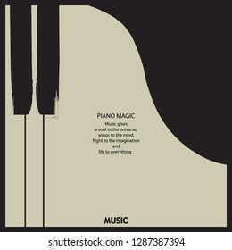 Musical poster for your design. Music elements design for card, invitation, flyer. Music background vector illustration. Music piano keyboard.