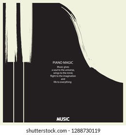 Musical poster for your design. Music elements design for card, invitation, flyer. Music background vector illustration. Music piano keyboard.