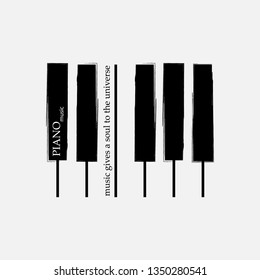 Afiche musical para tu diseño. Diseño de elementos musicales para tarjeta, invitación, volante. Ilustración vectorial de fondo musical. Teclado piano de música. 