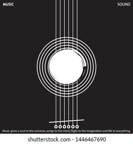 Musical poster for your design. Music elements design for card, invitation, flyer. Music background vector illustration. Guitar elements. 