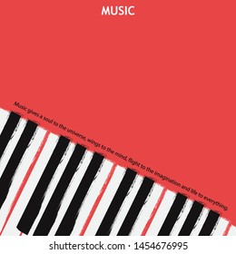 Musical poster for your design. Music elements design for card, invitation, flyer. Music background vector illustration. Music piano keyboard.