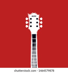 Musical poster for your design. Music elements design for card, invitation, flyer. Music background vector illustration. Vintage poster with guitar.