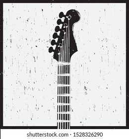 Musical poster for your design. Music elements design for card, invitation, flyer. Music background vector illustration. Vintage poster with guitar.