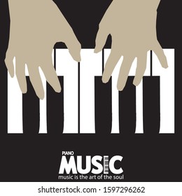 Musical poster for your design. Music elements design for card, invitation, flyer. Music background vector illustration. Music piano keyboard.