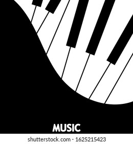 Musical poster for your design. Music elements design for card, invitation, flyer. Music background vector illustration. Music piano keyboard.
