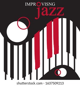 Musical poster for your design. Music elements design for card, invitation, flyer. Music background vector illustration. Music piano keyboard.