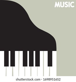 Musical poster for your design. Music elements design for card, invitation, flyer. Music background vector illustration. Music piano keyboard.