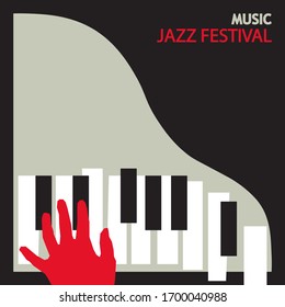 Afiche musical para tu diseño. Diseño musical para tarjeta, invitación, volante. Ilustración vectorial de fondo musical. Afiche de jazz.