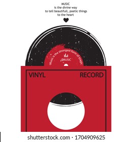 Musical poster for your design. Music elements design for card, invitation, flyer. Music background vector illustration. Vinyl record.