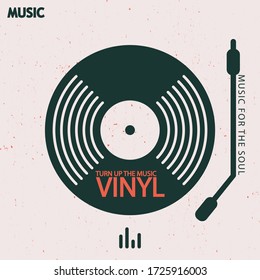 Musical poster for your design. Music elements design for card, invitation, flyer. Music background vector illustration. Vinyl record.