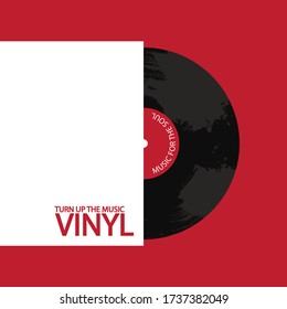 Musical poster for your design. Music elements design for card, invitation, flyer. Music background vector illustration. Vinyl record.
