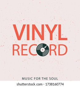 Musical poster for your design. Music elements design for card, invitation, flyer. Music background vector illustration. Vinyl record.
