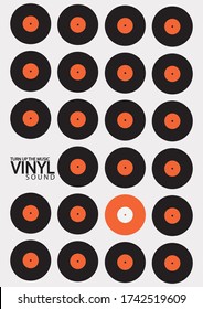 Musical poster for your design. Music elements design for card, invitation, flyer. Music background vector illustration. Vinyl record.