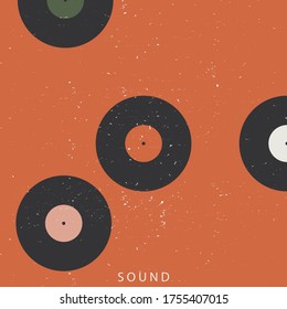 Musical poster for your design. Music elements design for card, invitation, flyer. Music background vector illustration. Vinyl record.