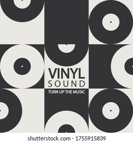 Musical poster for your design. Music elements design for card, invitation, flyer. Music background vector illustration. Vinyl record.