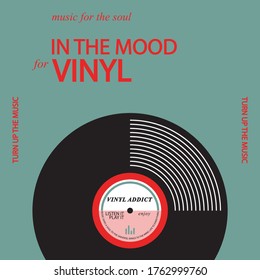 Musical poster for your design. Music elements design for card, invitation, flyer. Music background vector illustration. Vinyl record.
