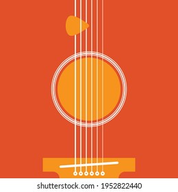 Musical poster for your design. Music elements design for card, invitation, flyer. Music background vector illustration. Guitar elements. 