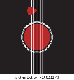 Musical poster for your design. Music elements design for card, invitation, flyer. Music background vector illustration. Guitar elements. 