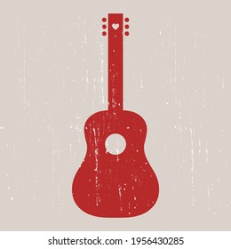 Musical poster for your design. Music elements design for card, invitation, flyer. Music background vector illustration. Vintage poster with guitar. 